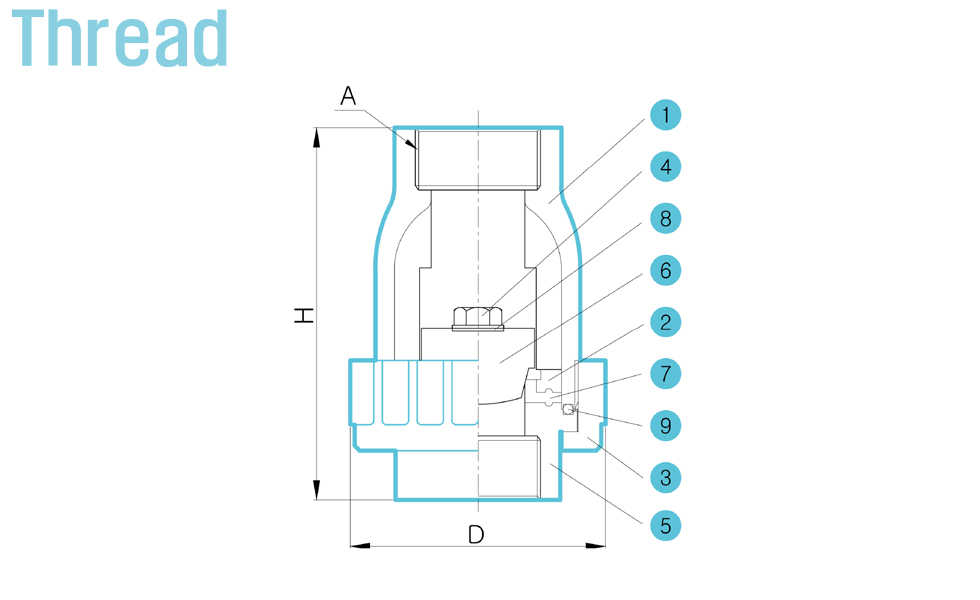 CLEAN BALL CHECK VALVE THREAD